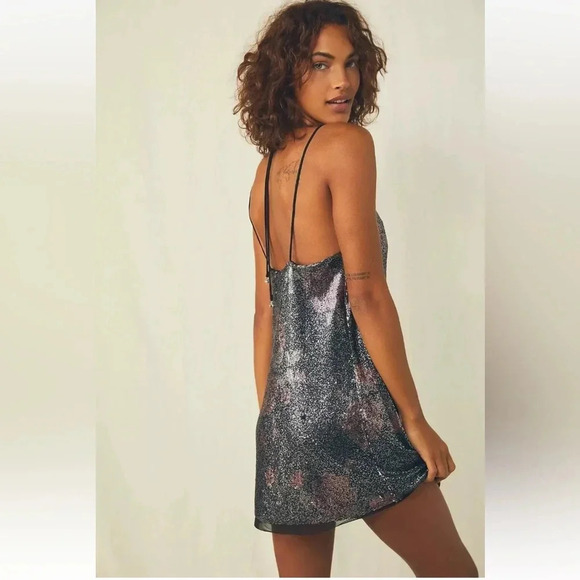 Free People Intimately Double Take Moody Floral Combo Dress Size XL New sequin - Picture 2 of 16